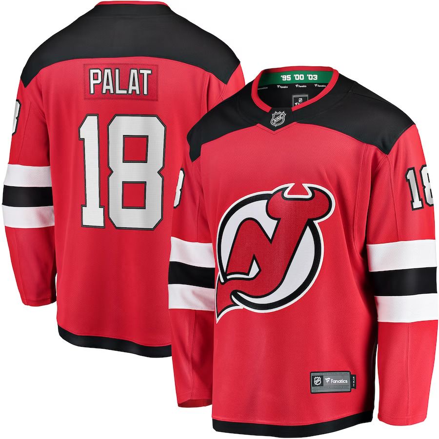 Men New Jersey Devils 18 Ondrej Palat Fanatics Branded Red Home Breakaway Player NHL Jersey